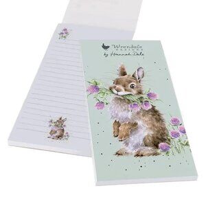 Wrendale Head Clover Heels Bunny Rabbit Kitchen Notepad, Magnetic Shopping List